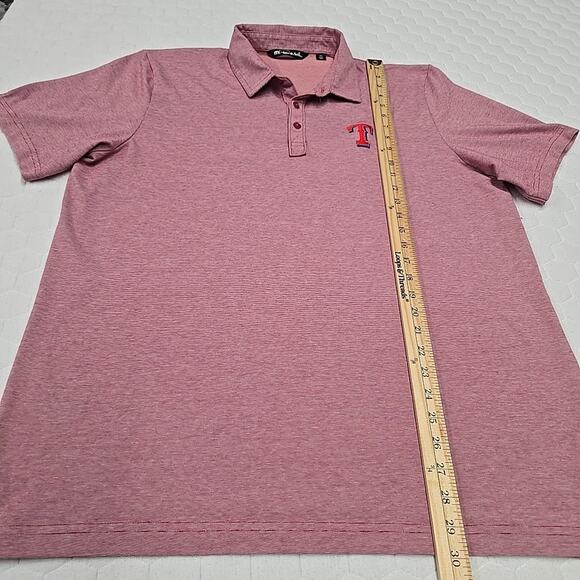 Travis Mathew The Zinna Red Texas Rangers Polo Sz XXL In Heathered Cardinal MLB - Picture 7 of 10